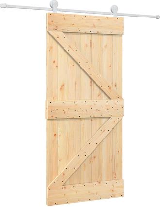 vidaXL Puerta Corredera 95 X 210 Cm Natural Y Blanco Vidaxl