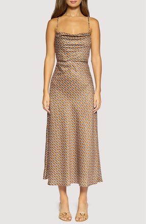 Lost + Wander Nights In Capri Low Back Midi Dress in Brown-Multi at Nordstrom, Size X-Small