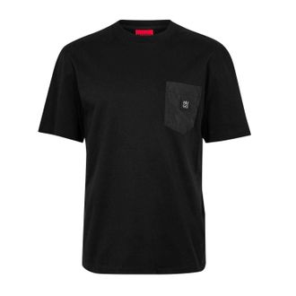 HUGO BOSS Hugo Heren Logo Regular T-Shirt (Zwart)