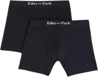 Eden Park Set van twee niet -overeenkomende boksers - Heren - Onderbroek - Blauw - M - Katoen - Ondergoed