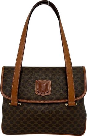 Celine Enamel Brown Pvc Leather Handbag Shoulder Bag Tote Bag (Pre-Owned)