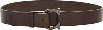 Ferragamo Gancini leather belt - men - CALFSKIN - 115 - Brown