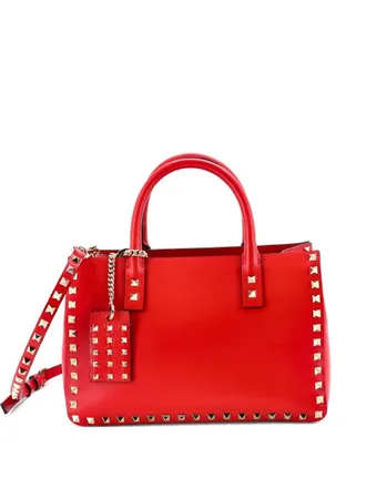 Valentino Garavani Rockstud Convertible Buffalo Small tote bag - women - Calf Leather - One Size - Red