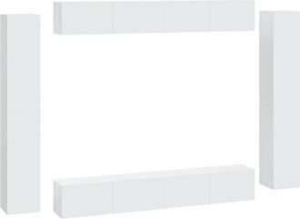 vidaXL Vidaxl - 8 Piece tv Cabinet Set White Engineered Wood