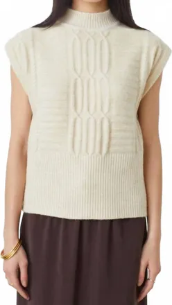 Suncoo Prusse Mock Neck Sweater In Creme