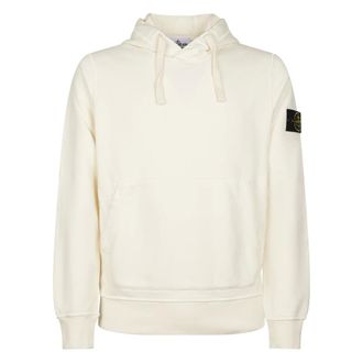 Stone Island Hoodies, male, White, Size: L Cotton Sweatshirt