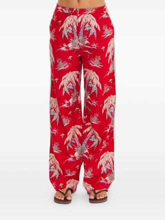 The Upside Palma Sierra floral-print palazzo pants - Red