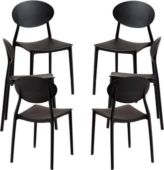 Regalos Miguel Packs Sillas Jard&iacute;n - Pack 6 Sillas But&aacute;n - Negro
