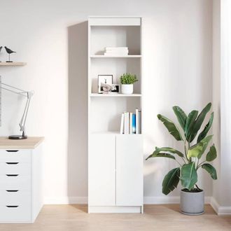 Berkfield Home Highboard White 50x35x180 cm Engineered Wood | Size: 50 x 35 x 180 cm