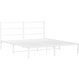 vidaXL Estructura Cama Sin Colch&oacute;n Con Cabecero Metal Blanco 150x200cm Vidaxl