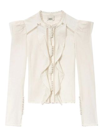 Isabel Marant Calina blouse met ruche knopen - Wit