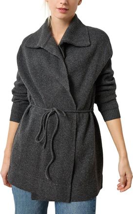 Lilla P Notch Collar Wool Open Cardigan