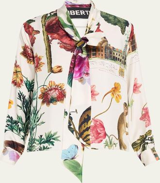 Libertine - Libertine Hollyhock Floral Silk Slim Tie Keith Blouse