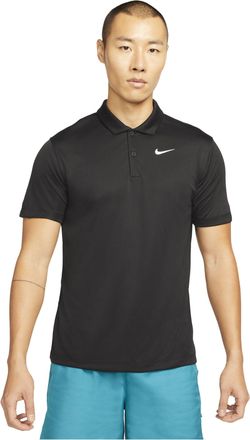 Nike Mens Nike Solid Color Buckle Short Sleeve polo Black Polo Shirt DH0858-010