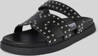 Steve Madden Slides aus Leder mit Ziernieten Modell MISSILE in Black, Gr&ouml;&szlig;e 37