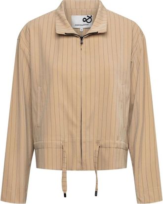 &Co Woman Travel Stripe Jacket - Dames - Zomerjassen - Beige - 3XL - Polyester - Jassen