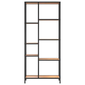 Berkfield Home Practical Book Shelf 80x30x180 cm Steel & Engineered Wood in Brown | Size: 80 x 30 x 180 cm