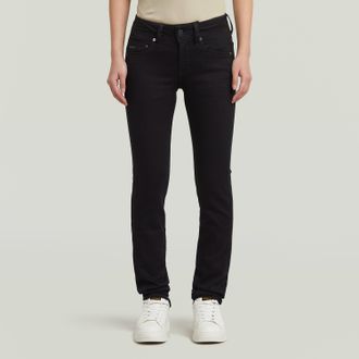 G-Star 5-Pocket-Jeans G-STAR Midge Straight, Damen, Gr. 32, L&auml;nge 32, schwarz (pitch schwarz), Denim/Jeans, Obermaterial: 92% Baumwolle, 7% Elastomultiester,