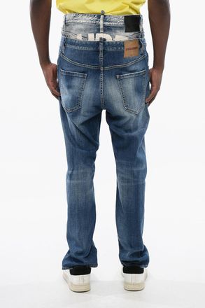 Dsquared2 Jeans BURBS Distressed con Lettering in Vernice Dsquared2
