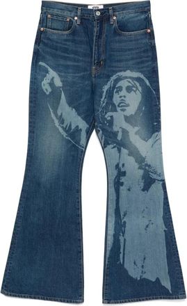 Junya Watanabe Indigo Beige Herenbroek - Heren - Flared Jeans - Blauw - M - Jeans