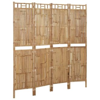 Berkfield Home 4-Panel Room Divider Bamboo 160x180 cm in Brown