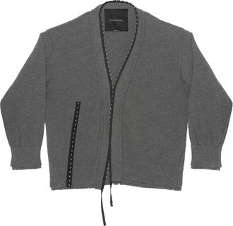 Federico Cina Corset Distressed Cardigan - Dames - Vesten - Grijs - M - Truien & Vesten