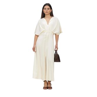 Copenhagen Muse Kleedjes, Dames, Beige, M, Polyester, Cmvianna Dress