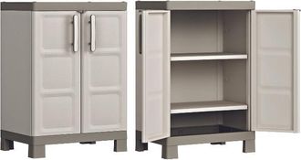Keter Armario Bajo De Resina Con Cerradura Y 2 Puertas Decorado Jard&iacute;n Exterior Excellence Keter