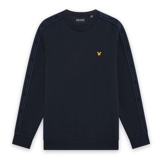 Lyle & Scott Jacquard Tape Crew Neck - Heren - Sweatshirts & Hoodies - Blauw - Maat: S Katoen
