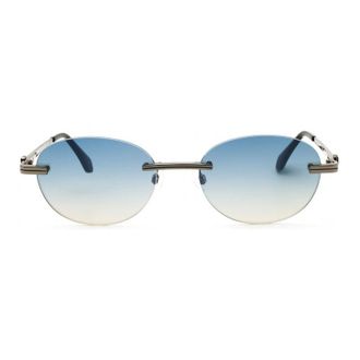 Palm Angels PERI10HCRYSTAL1007 Oval Rimless Sunglasses - Blue