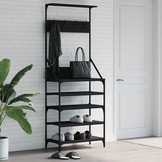 vidaXL Perchero Con Zapatero Negro 70x34x184 Cm Vidaxl Negro