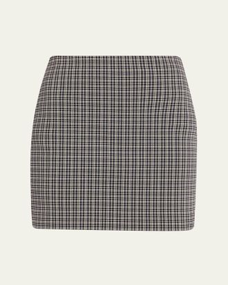 Theory Plaid Mini Skirt