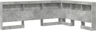 vidaXL Cabecera de almacenamiento con estante Gris hormigón 135 cm Vidaxl