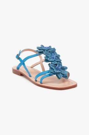 Maliparmi Raffia Sandal In Blue