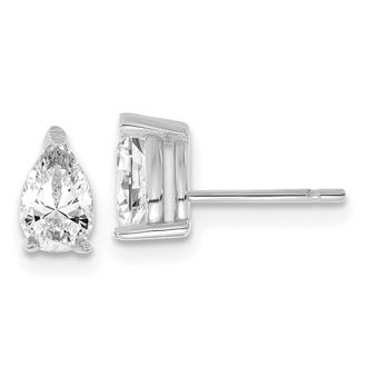 Diamond2Deal 14K White Gold 3/4 ct Lab Grown Diamond Pear Solitaire Stud Earrings VS Clarity, G-H Color