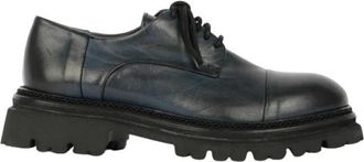 J.P. David Mocassin met veters van leer - Dames - Veterschoenen - Blauw - 39 EU - Leer - Schoenen