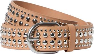 Loeffler Randall Womens Isaac Studded Belt In Honey/silver