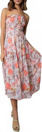 Olivaceous Full Bloom Dress In Multicolor