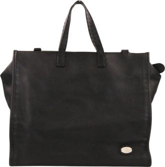 Fendi Selleria Black Leather Shoulder Bag Tote Bag (Pre-Owned)