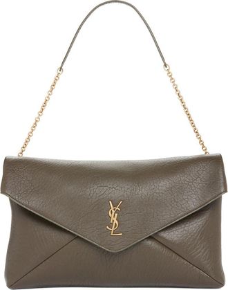 Saint Laurent Cassandre Leather Shoulder Bag in Light Musk at Nordstrom
