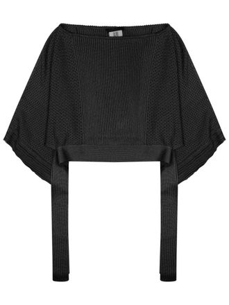 Alberta Ferretti Alberta Ferretti Mesh Knitted Poncho Sweater