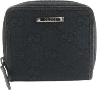 Gucci Pre-owned Vintage Canvas Portemonnee - unisex - Vintage Accessoires - Zwart - ONE Size - Vintage