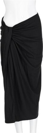 Isabel Marant Black Mid-Length Side Knot Midi Skirt