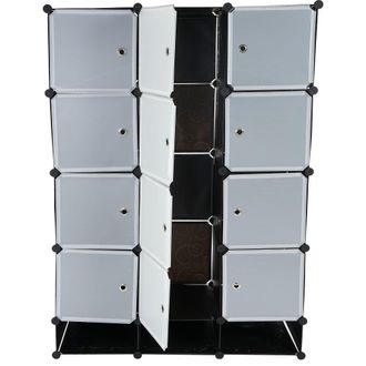 Hhg Hhg - Sistema De Estanter&iacute;as Sydney T306, Armario De Baldas Sin Tornillos, 8 Cajas Cada Una 37x37x47cm Negro