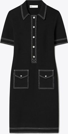 Tory Burch Womens Topstitch Wool Camp Dress, size XS