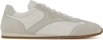 Prada White Suede And Re Nylon Sneakers