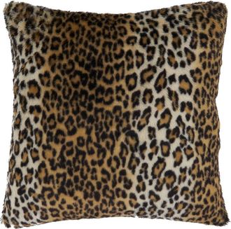 Saro Lifestyle Cheetah Print Fluffy Pillow