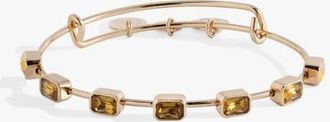 Alex and Ani November Birthstone Emerald Cut Bangle in Gold at Nordstrom