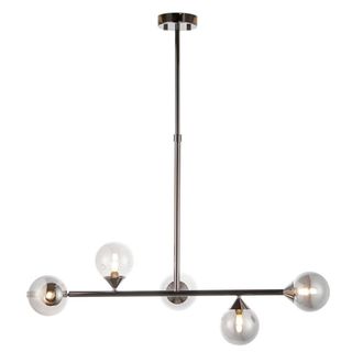 Netlighting Grosseto Bar Pendant Black Chrome Plate Smoked Mirror Glass