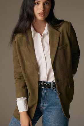 Dolan Faux-Suede Boyfriend Blazer Jacket